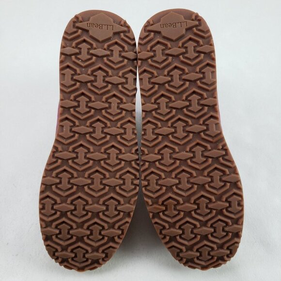 LL Bean Mountainside Toggle Boots Womens 10 Red Nubuck Leather Ankle Pull On - Picture 11 of 13